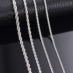 1 piece Steel Color Width 2mm/2.5mm/3mm/4mm/5mm/6mm Rope Chain Necklace/Bracelet For Men Women Stainless Steel Chain Necklace