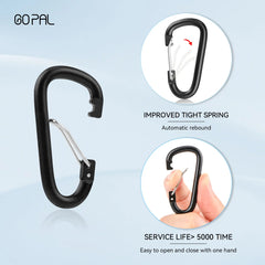Booms Fishing GP01 8pcs 12pcs Carabiner Aluminum Keychain D-ring Snap Clip Lock Buckle Hook Camping Climbing Fishing Accessories