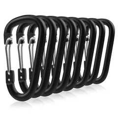 Booms Fishing GP01 8pcs 12pcs Carabiner Aluminum Keychain D-ring Snap Clip Lock Buckle Hook Camping Climbing Fishing Accessories