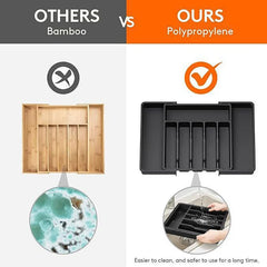 Expandable Utensil Tray Silverware Spoon Organizer Drawer Cover Adjustable Cutlery Tray Drawer Organizer Kitchen