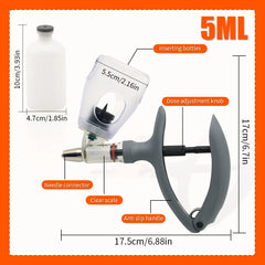 2ml /5ml Automatic Veterinary Continuous Syringe Animal Injection Adjustable Vaccine Injection for livestock Pig Cattle Sheep