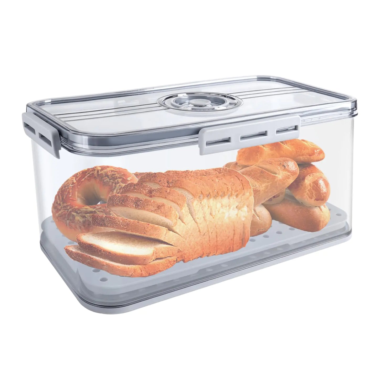 Transparent Bread Box with Lid – Large